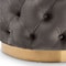 Baxton Studio Valeria Gray Velvet Upholstered Gold-Finished Button Tufted Ottoman 152-9380 - alternate 5